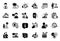 Vector Set of People icons related to User notification, Person talk and Business statistics. Vector