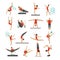 Vector set of people in sport gymnastic positions.