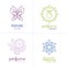 Vector set of perfume and cosmetics logo design templates