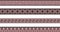 Vector set of pink and black Native American ornamental seamless borders