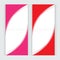 Vector set pink red curves wave lettering background