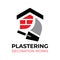 Vector set of plastering finishing company logos