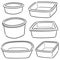 Vector set of plastic basin