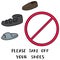 Vector set of please take off your shoes sign