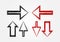 Vector set of pointers. Three arrow icons.