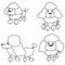 Vector set of poodles