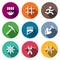 Vector Set of Prison Icons. Prisoner, Detention, Cell, Escape, Work, Death, Penalty, Thief-in-law, Sabotage, Isolation.