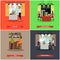 Vector set of pub and restaurant concept posters, flat style