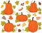 Vector Set with Pumpkins, Berries and Leaves. Vector Halloween and Thanksgiving Day. Pumpkin Vector Illustration.