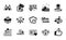 Vector set of Quick tips, Present and Parking security icons simple set. Vector