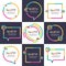 Vector set of quote forms template. Multicolor trendy background