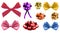 VECTOR set of realistic colorful bows