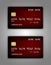 Vector set Realistic credit bank card mockup. Red, mesh, cold, purple, streaming