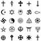 Vector set of religious symbols