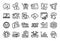 Vector set of Repair document, Developers chat and Wifi line icons set. Vector