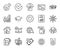 Vector set of Report document, International globe and Chemistry lab line icons set. Vector