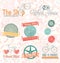 Vector Set: Retro Bike Shop Labels and Icons