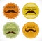 Vector set: retro mustache vintage fancy labels