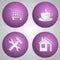 Vector set of round lilac site icons with paper