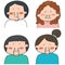 Vector set of runny nose people