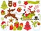 Vector Set of Santa Claus and Christmas Festive Elements