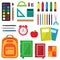 Vector set of school supplies