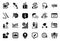 Vector Set of Science icons related to Analysis graph, Medical mask and Throw hats. Vector