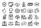 Vector set of Scissors, Approve and Payment line icons set. Vector