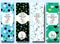 Vector set of seamless patterns, labels and logo design templates for natural herbal shampoo packaging and wrapping paper