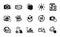 Vector set of Search book, Update data and Web photo icons simple set. Vector