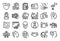 Vector set of Search people, Info app and Image album line icons set. Vector