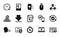 Vector set of Security confirmed, 24 hours and Breathing exercise icons simple set. Vector