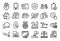 Vector set of Security shield, Ship and No alcohol line icons set. Vector