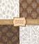 Vector set of sepia seamless Thanksgiving patterns.
