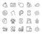 Vector set of Settings gear, People voting and Phone insurance line icons set. Vector