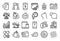 Vector set of Settings gear, People voting and Phone insurance line icons set. Vector