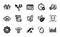 Vector set of Settings gear, Water drop and Statistics timer icons simple set. Vector