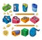 Vector set of sharpeners, pencils and shavings . Isoleted backgroud