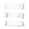Vector set of short curved white ribbons.