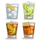 Vector set of short Drinks