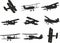 Vector set of silhouettes of small planes