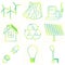 Vector set of simple eco related outline gradient icons. Contains icons for different types of electricity generation