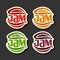 Vector Set simple Fruits Jam Labels