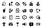 Vector Set of simple icons related to Edit document, Loud sound and Dishwasher timer. Vector