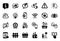 Vector Set of simple icons related to Feces, Puzzle and Electricity plug. Vector