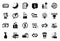 Vector Set of simple icons related to Moon stars, Accounting report and Survey checklist. Vector