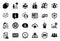 Vector Set of simple icons related to Sale gift, Bitcoin atm and Dollar money. Vector