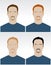 Vector set of simple male faces