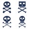 Vector Set of Simple Skull Icons