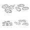 Vector Set of Sketch Dried Fruits
